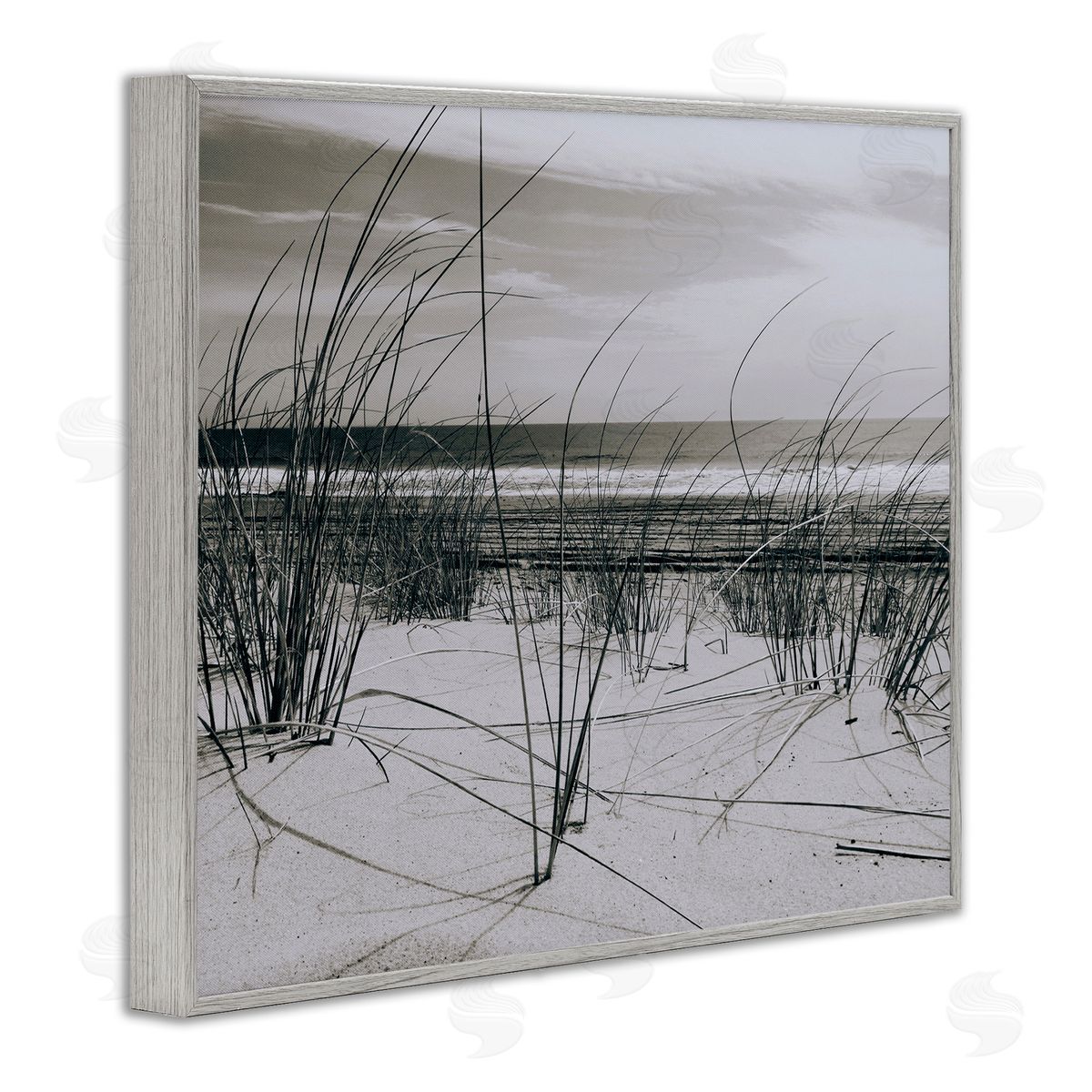 Graffitee Studios Ocean Dunes Photography Gray Framed Giclee Wall Artside_
