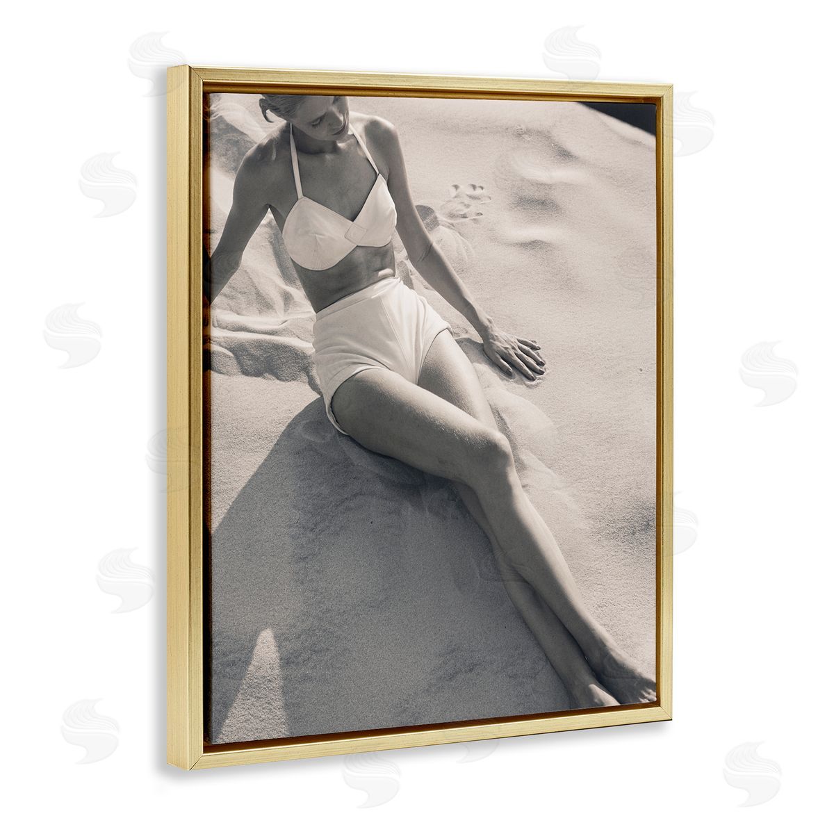 Graffitee Studios Beach Fashion Photography Gold Floater Frame Canvas Artside_