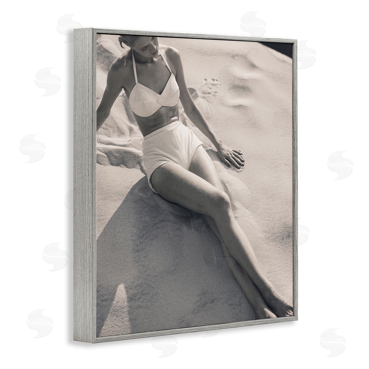 Graffitee Studios Beach Fashion Photography Gray Framed Giclee Wall Artside_