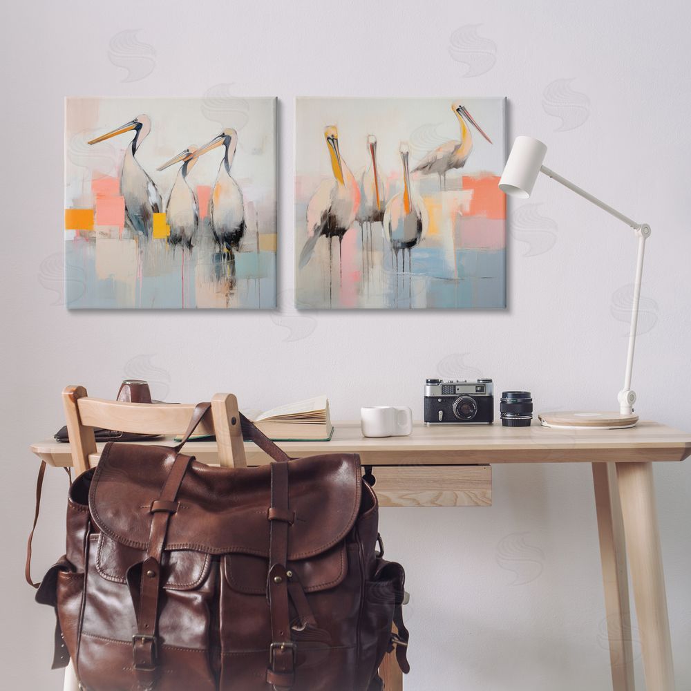 Irena Orlov Abstract Pelican Bird  Canvas Wall Art Print in Room