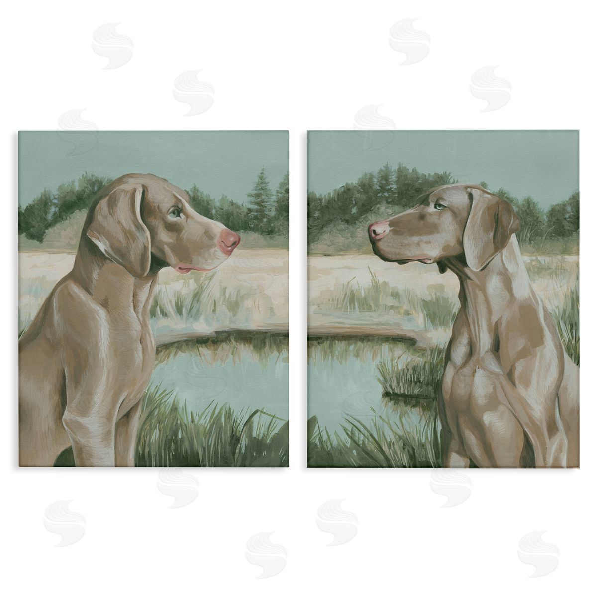 Grace Popp Weimaraner Dog by Marsh  Canvas Wall Art Print