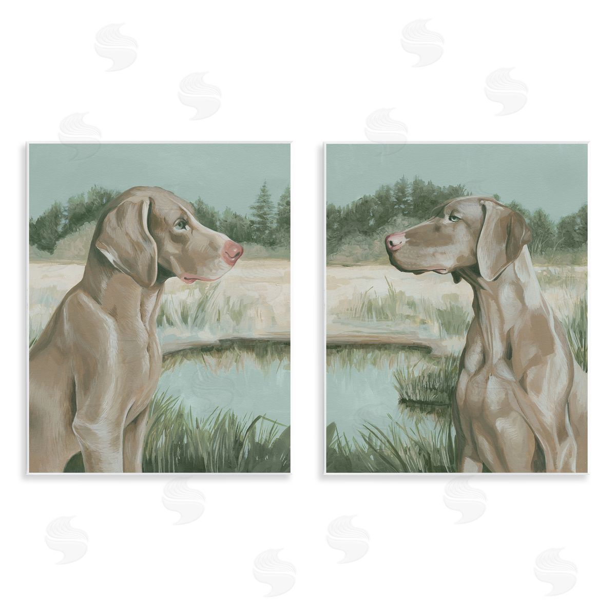Grace Popp Weimaraner Dog by Marsh  Wooden Wall Plaque Art Print