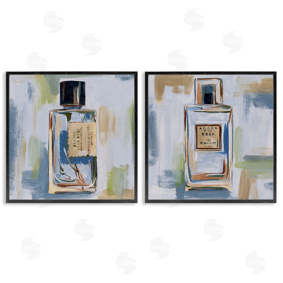 Melissa Wang Abstract Cologne Perfume Bottle Black Framed Giclee Wall Art Print