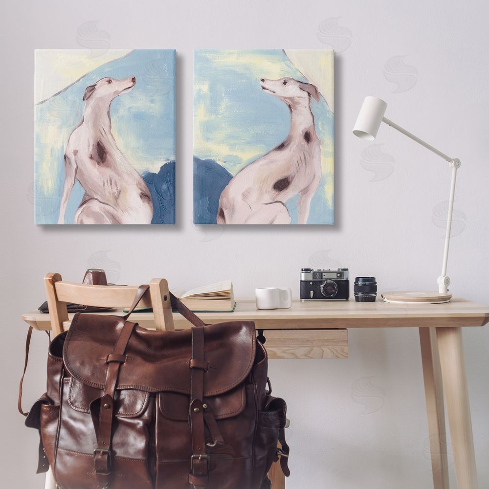 Melissa Wang Spotted Greyhound Dogs Canvas Wall Art Print in Room