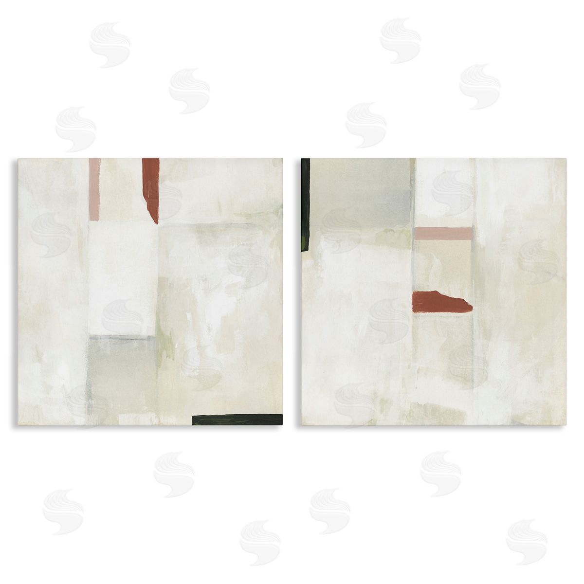 June Erica Vess Neutral Rectangles Mauve  Effects Canvas Wall Art Print