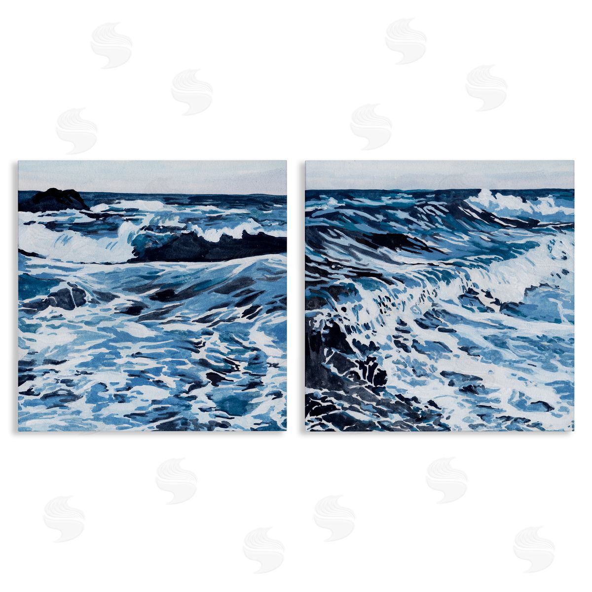 Melissa Wang Breaking Ocean Waves Canvas Wall Art Print