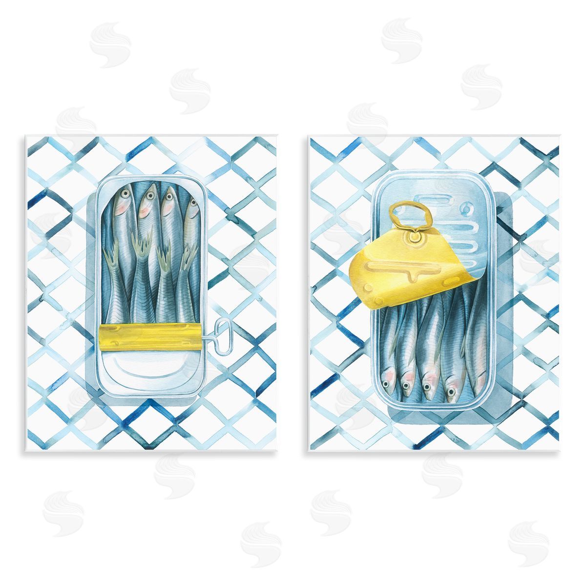 Grace Popp Canned Sardines Food Art Wooden Wall Plaque Art Print