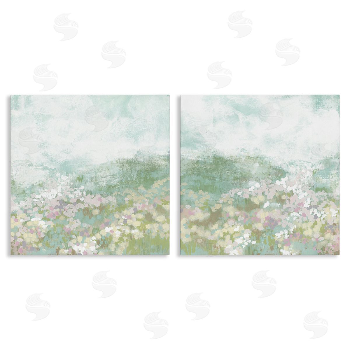 June Erica Vess Muted Pastel Flower Field Canvas Wall Art Print