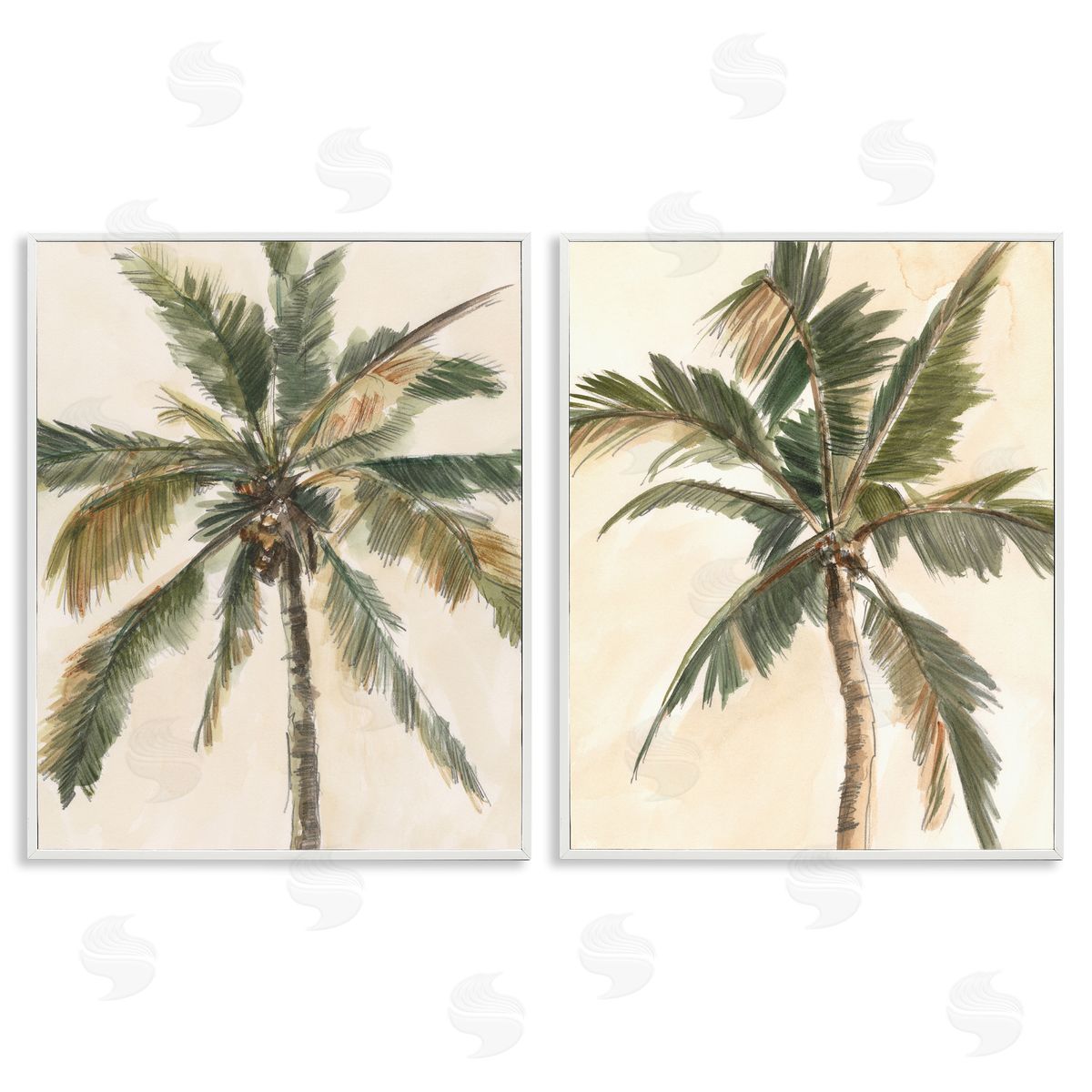 Ethan Harper Majestic Towering Palms White Framed Giclee Wall Art Print