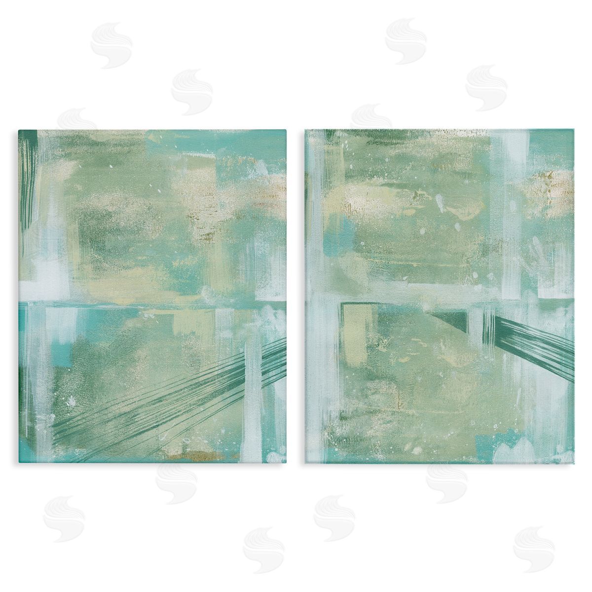 Grace Popp Teal Abstract Bridge Cityscape Canvas Wall Art Print