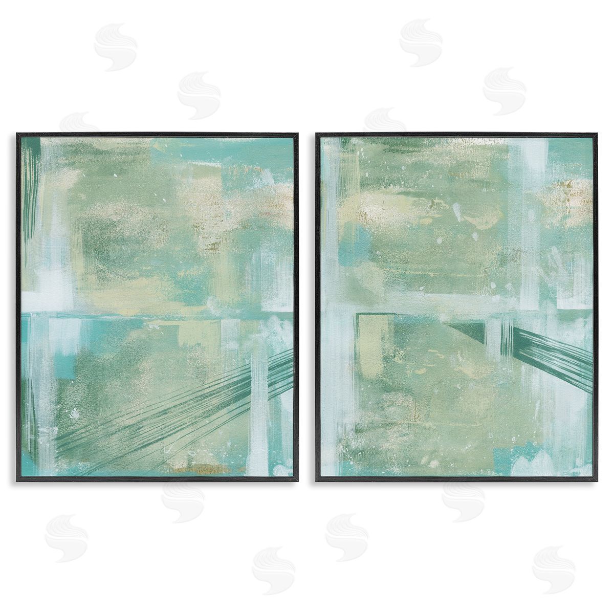 Grace Popp Teal Abstract Bridge Cityscape Black Framed Giclee Wall Art Print
