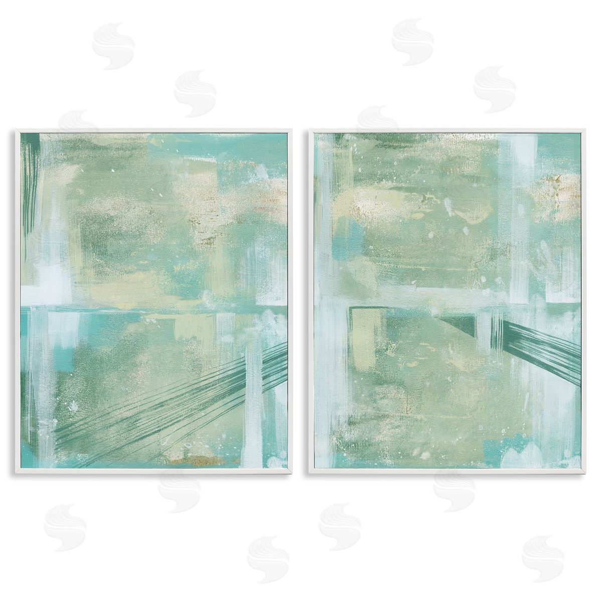 Grace Popp Teal Abstract Bridge Cityscape White Framed Giclee Wall Art Print