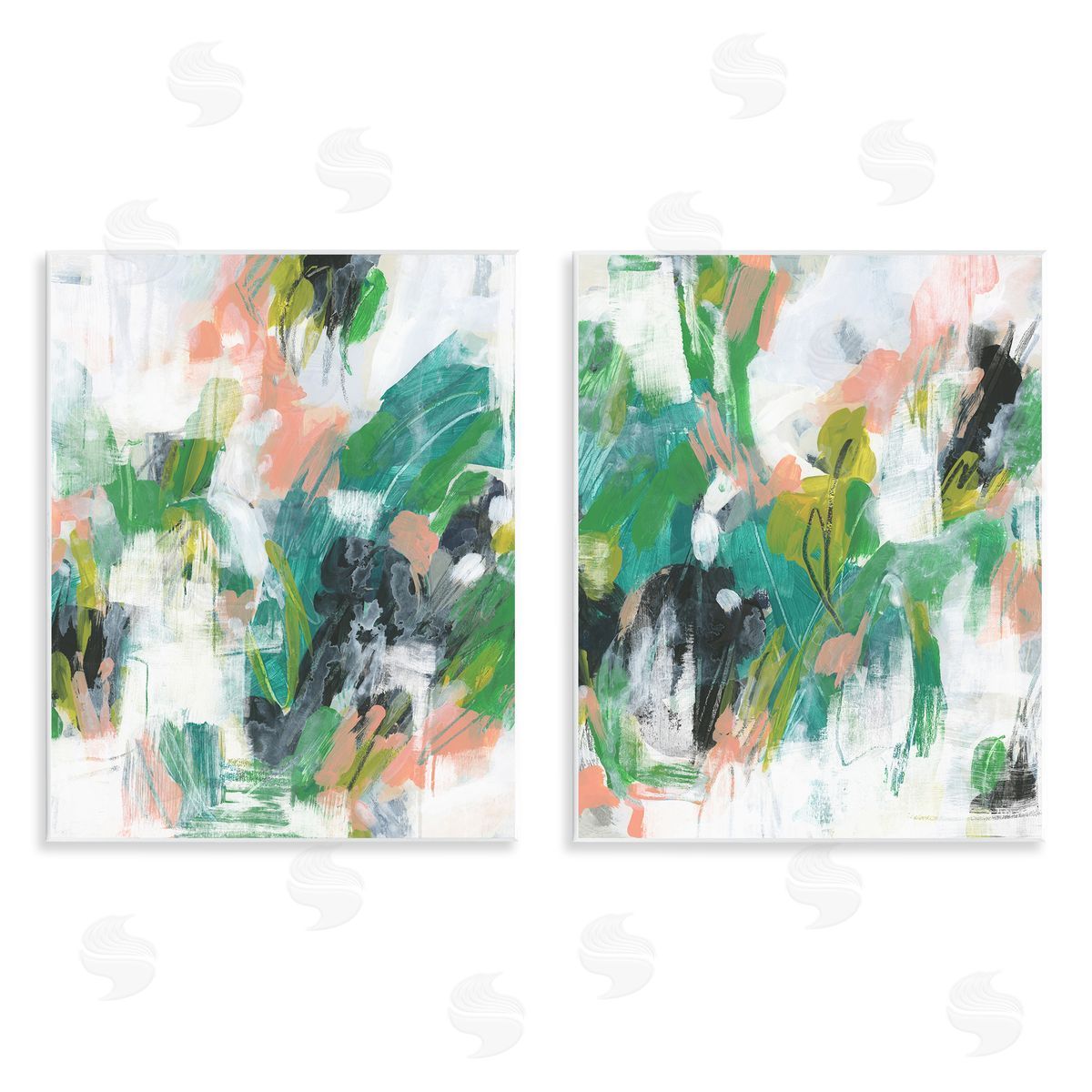 June Erica Vess Green Abstract Layers Wooden Wall Plaque Art Print