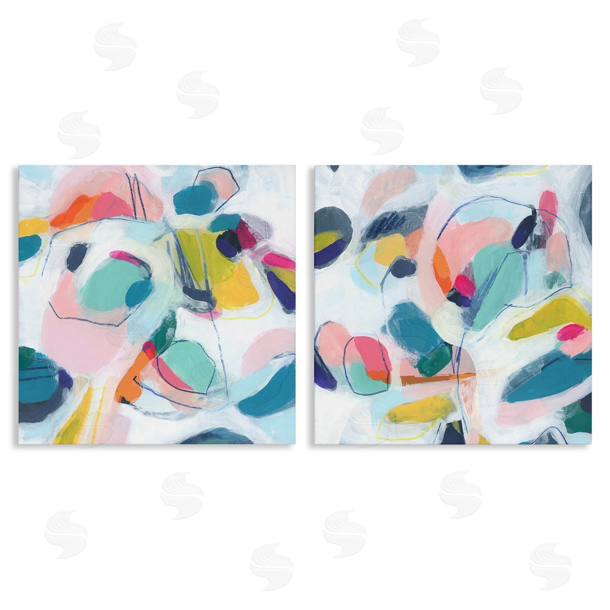 June Erica Vess Eye-catching Abstract Pastels Canvas Wall Art Print