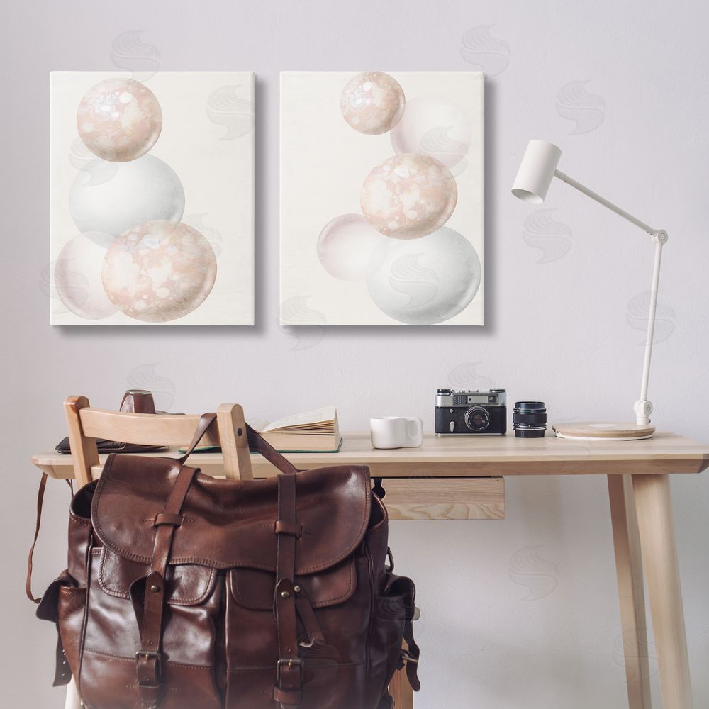 Anne Bailey Stacked Spheres Speckled Canvas Wall Art Print in Room