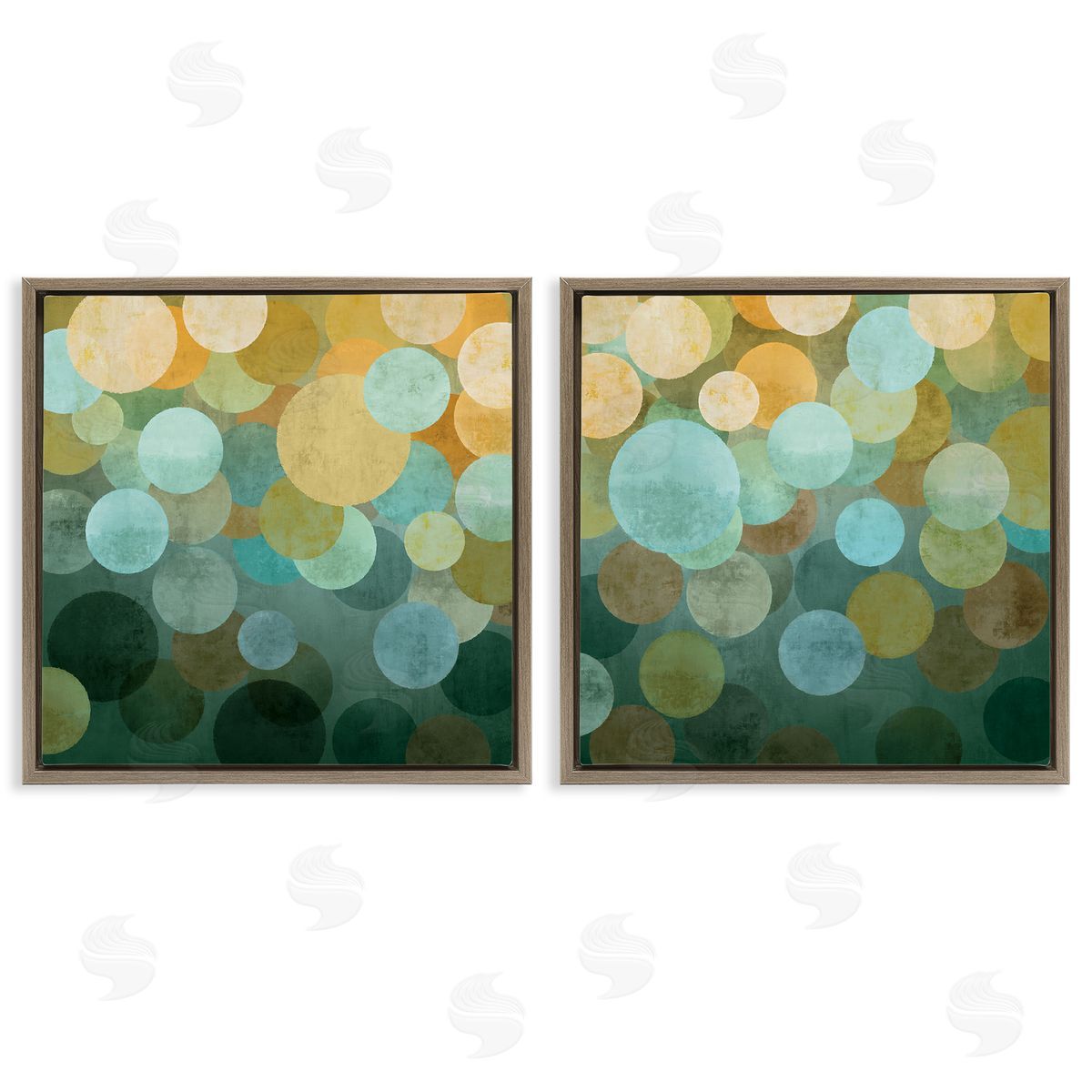 Brent Nelson Overlapping Circles Abstract Brown Floating Frame Canvas Wall Art Print