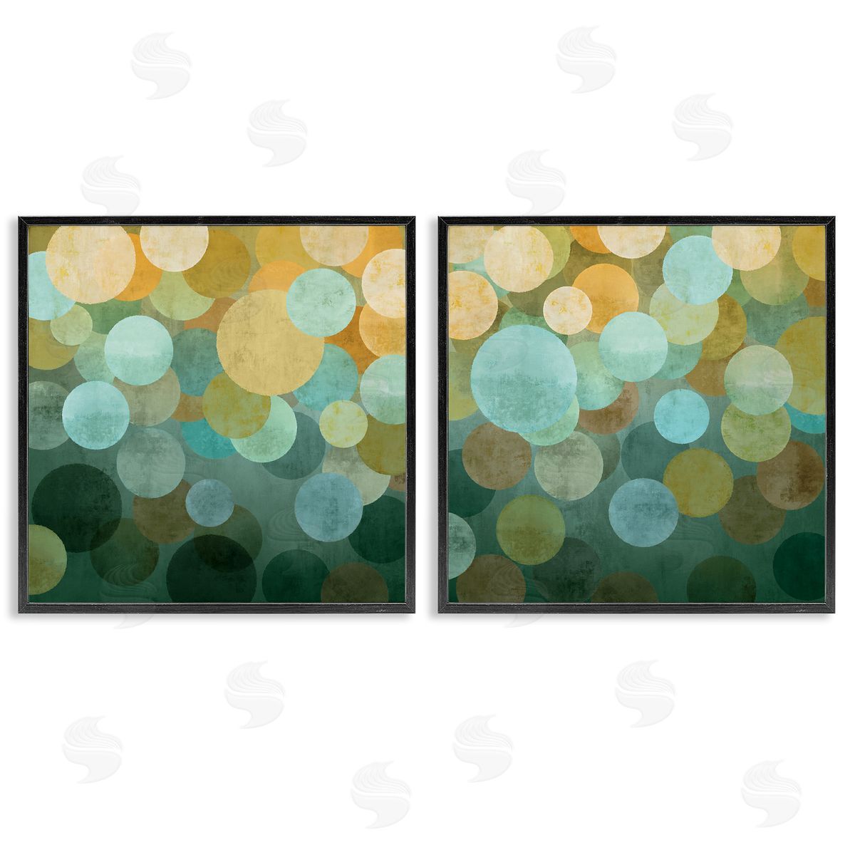 Brent Nelson Overlapping Circles Abstract Black Framed Giclee Wall Art Print