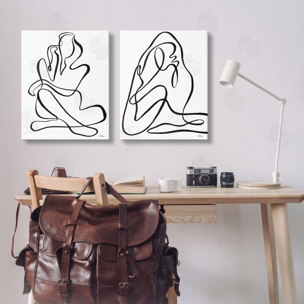 Cat Thurman Designs Minimalist Female Figure Canvas Wall Art Print in Room