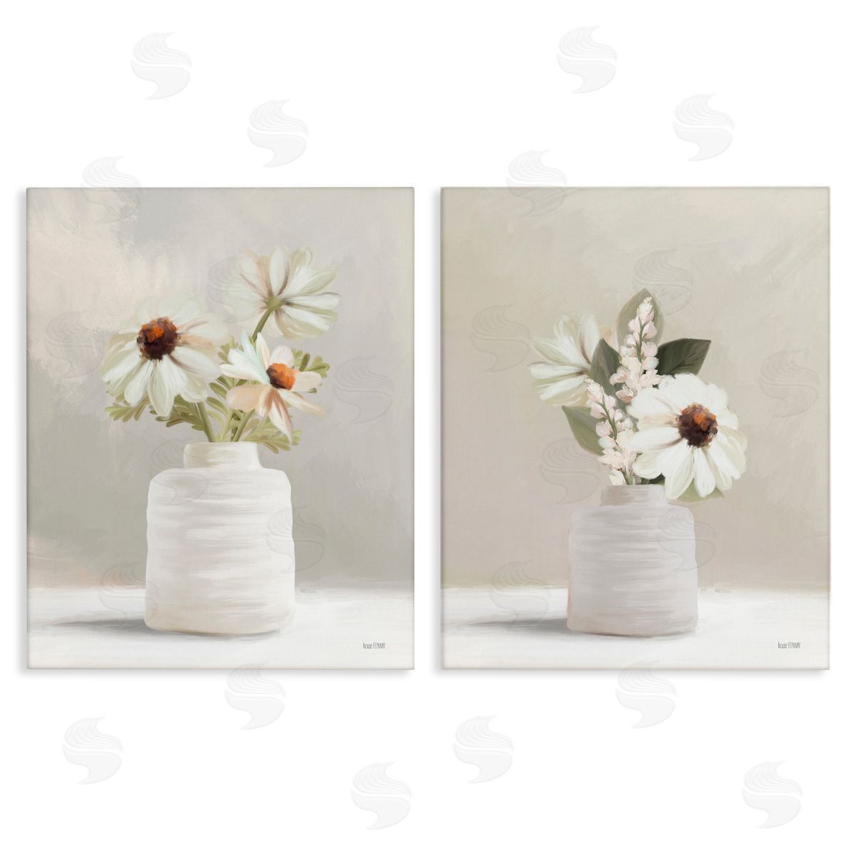 House Fenway Simply Elegant Floral Vase Canvas Wall Art Print