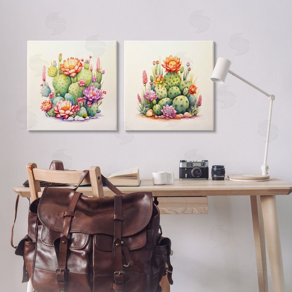 Andrea Haase Desert Spring Cactus Flowers Canvas Wall Art Print in Room