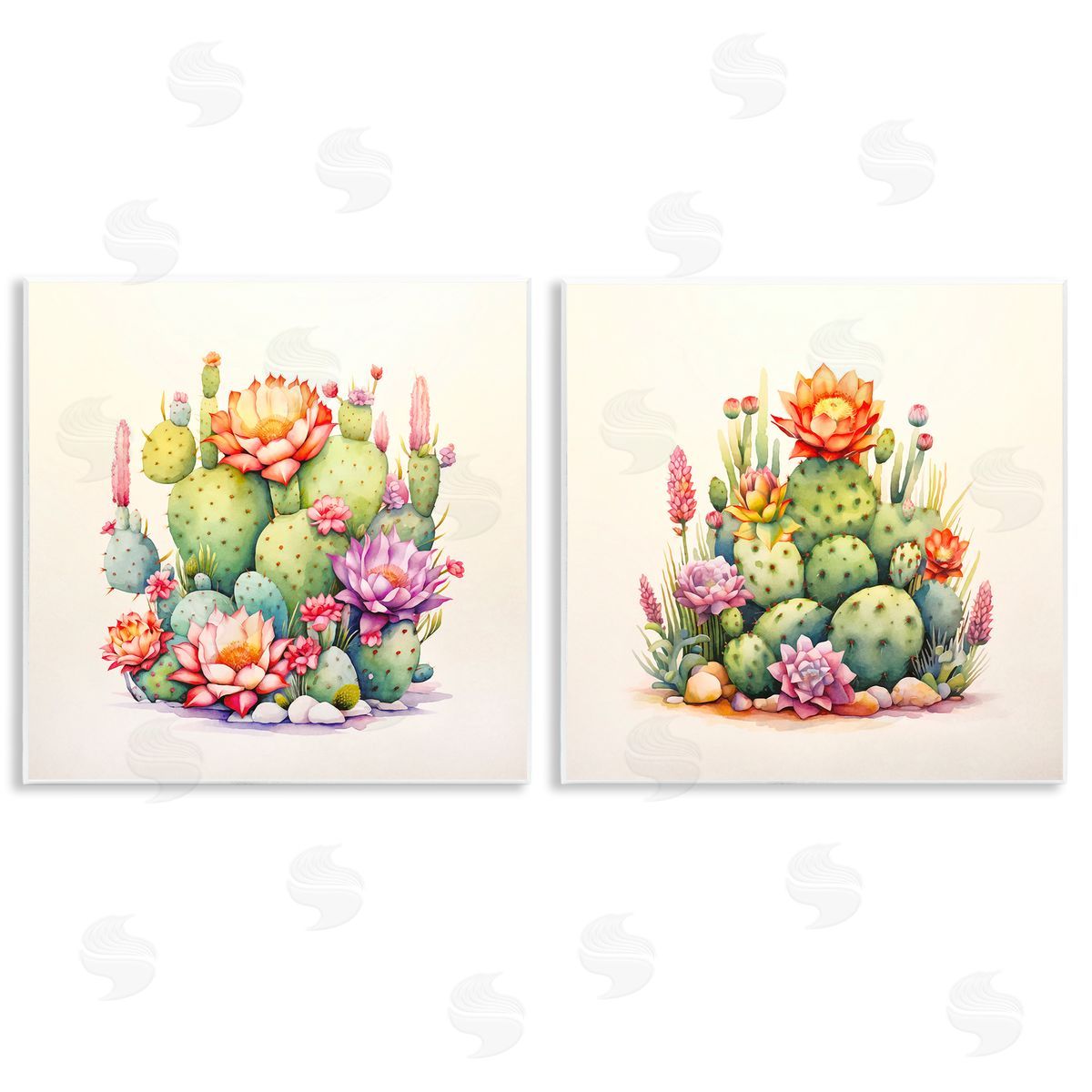 Andrea Haase Desert Spring Cactus Flowers Wooden Wall Plaque Art Print