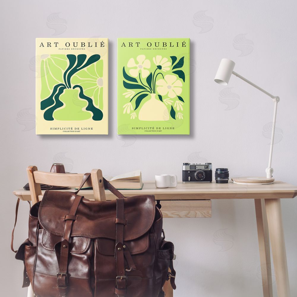 Incado Green French Museum Poster Canvas Wall Art Print in Room