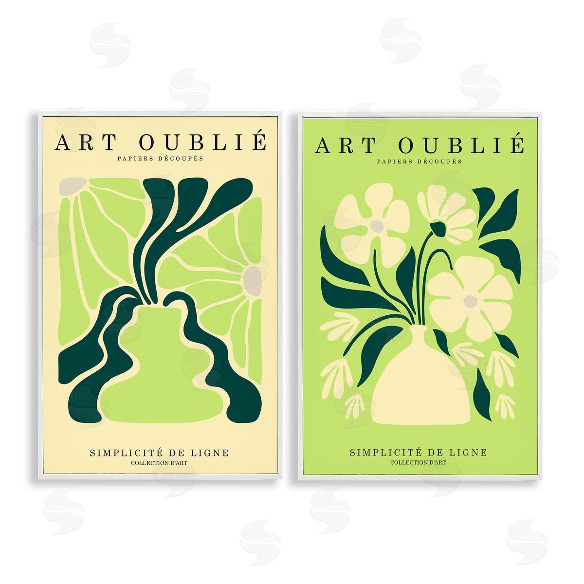 Incado Green French Museum Poster White Framed Giclee Wall Art Print