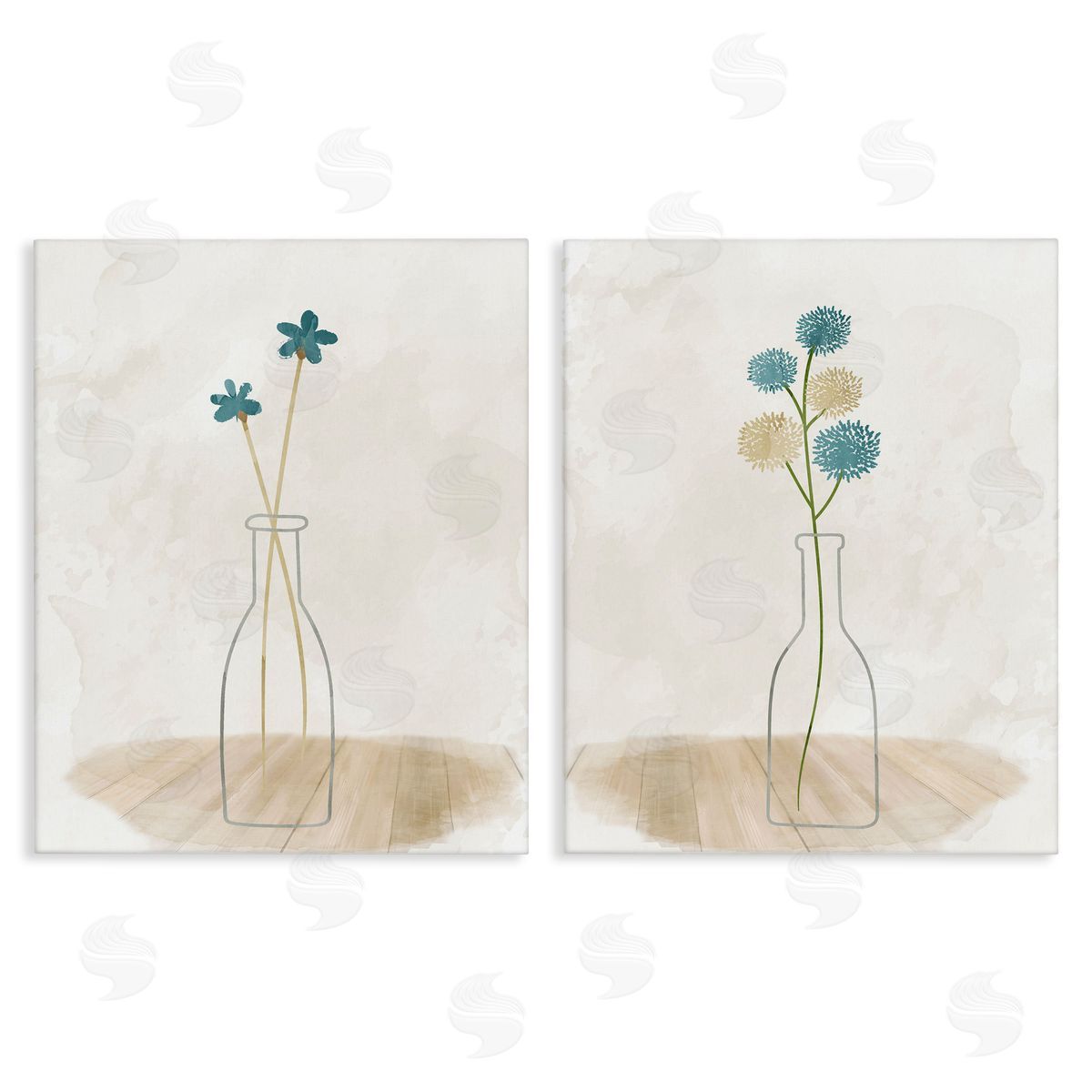Kim Allen Simple Flower Sprigs Clear Vase Canvas Wall Art Print