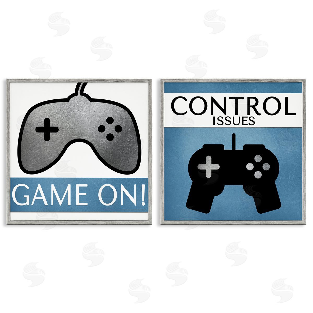 Kim Allen Control Issues Gamer Gray Framed Giclee Wall Art Print