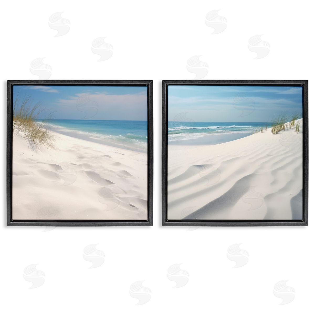 Lazar Studio Serene Beach Sand Dune Black Floating Frame Canvas Wall Art Print