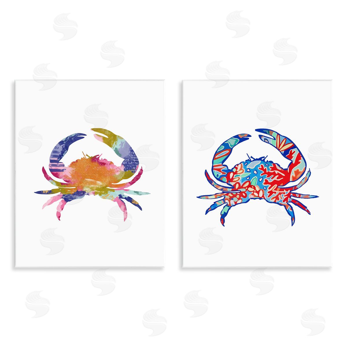 Lisa Nohren Colorful Crab Silhouette Wooden Wall Plaque Art Print