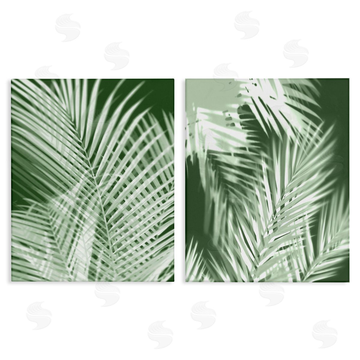 Melonie Miller Blurred Green Palm Fronds Canvas Wall Art Print