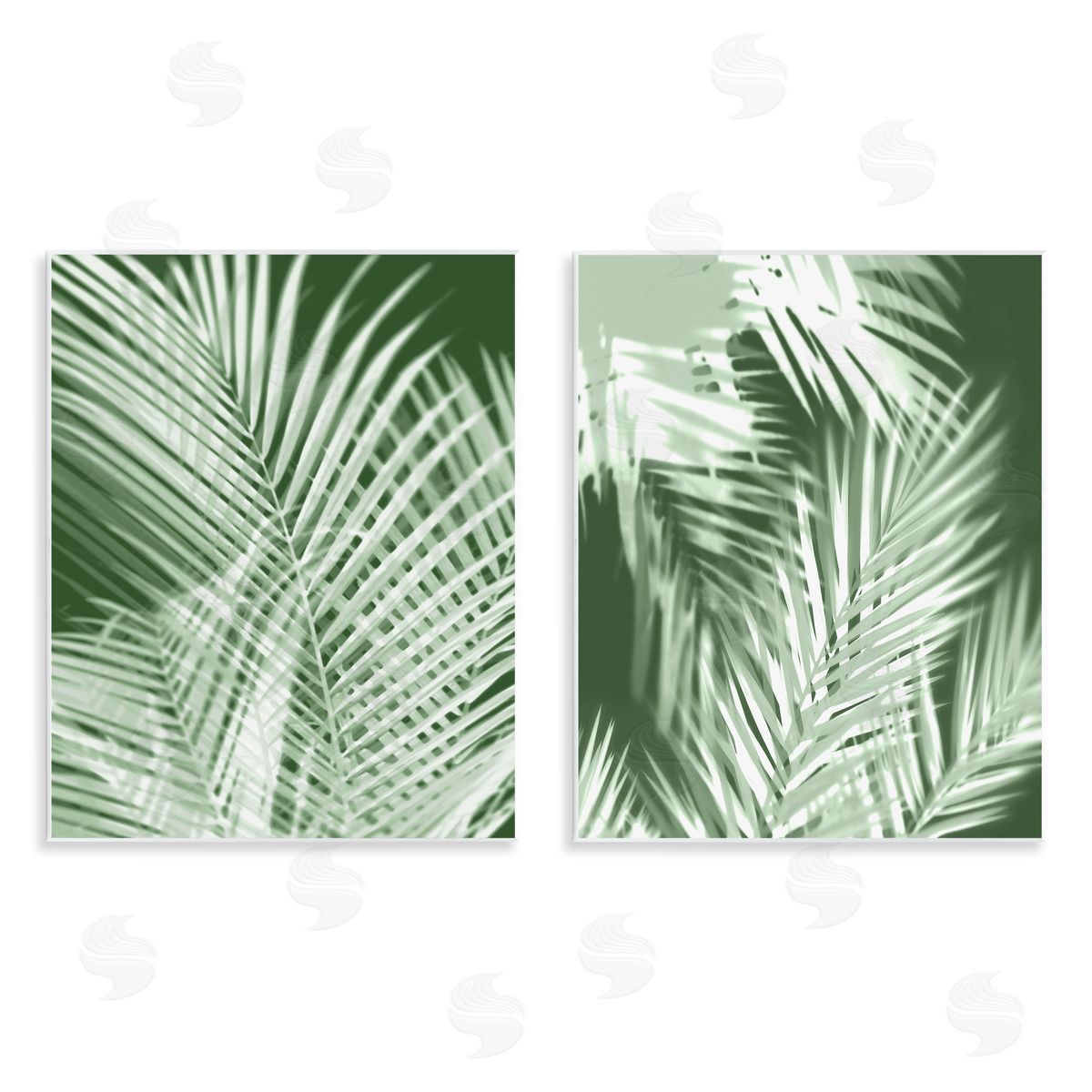 Melonie Miller Blurred Green Palm Fronds Wooden Wall Plaque Art Print
