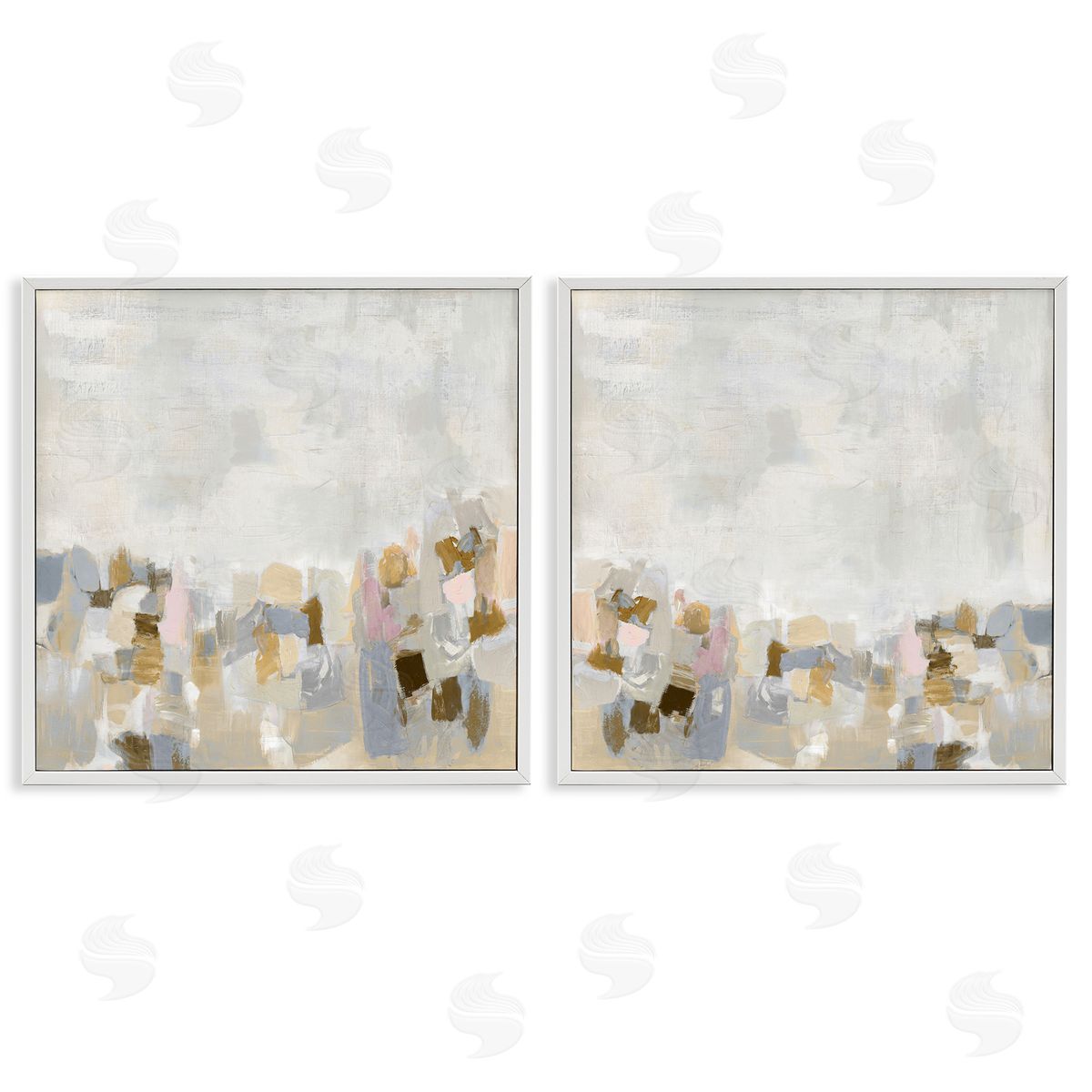 Rachel Springer Gray Subtle Abstract White Framed Giclee Wall Art Print