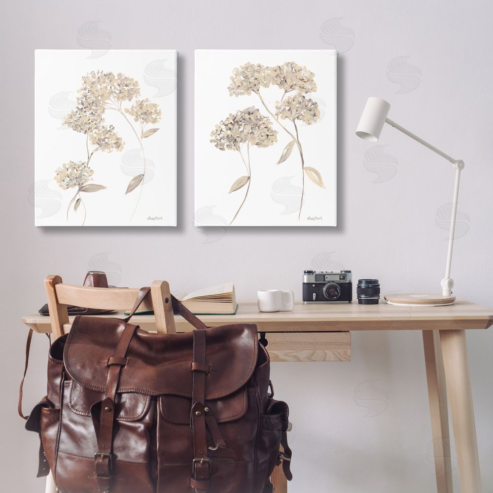 Roy Ebert Plain Beige Blossom Sprig Canvas Wall Art Print in Room