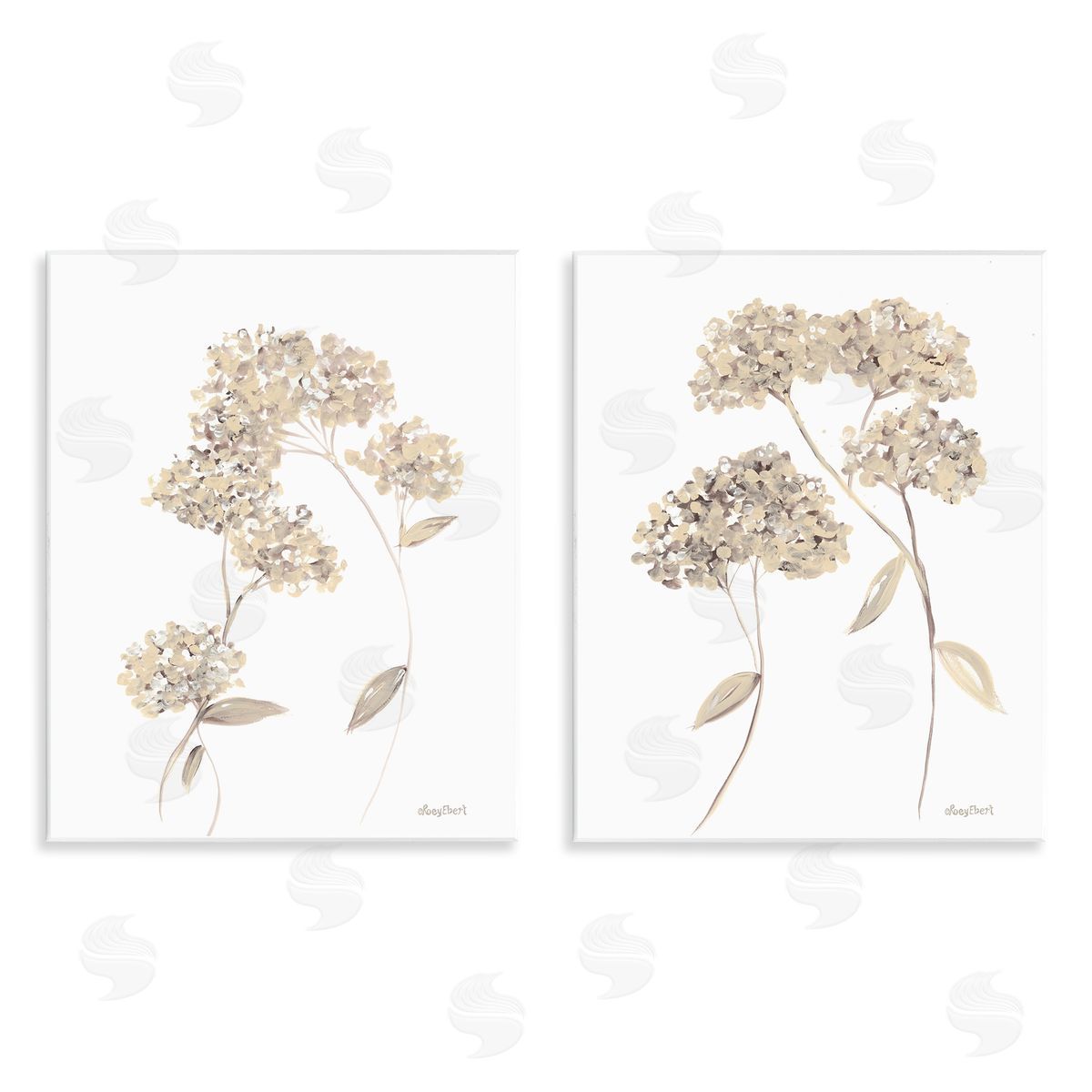 Roy Ebert Plain Beige Blossom Sprig Wooden Wall Plaque Art Print