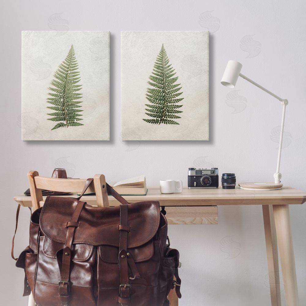 Jennifer Rigsby Realistic Fern Leaves Canvas Wall Art Print in Room