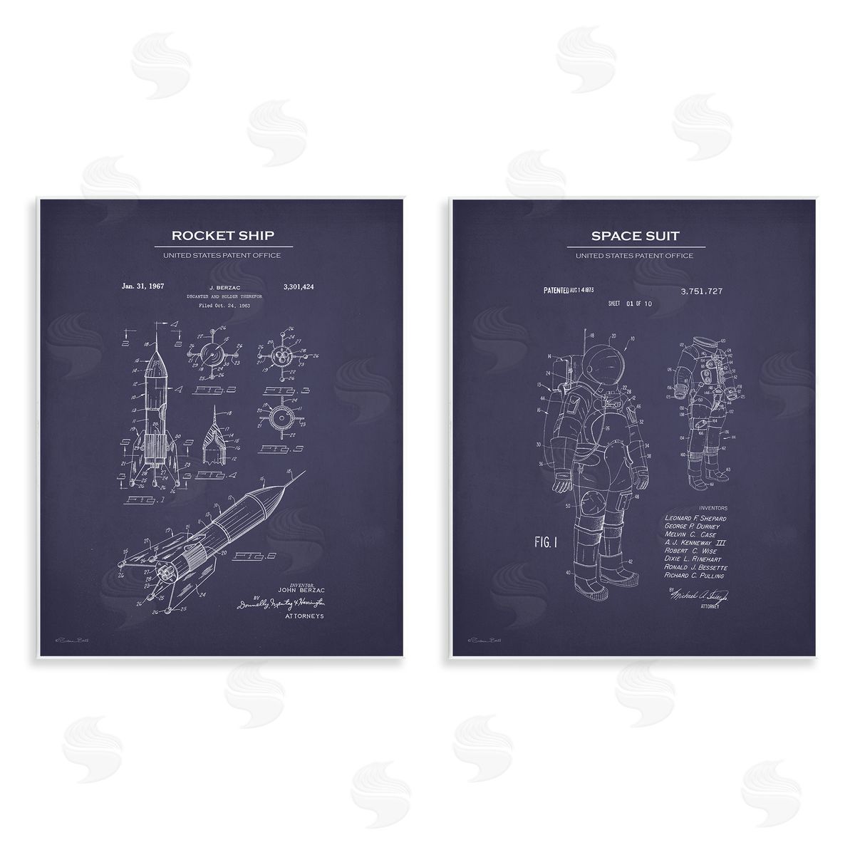 Susan Ball Rocket Space Suit Diagram  Wooden Wall Plaque Art Print