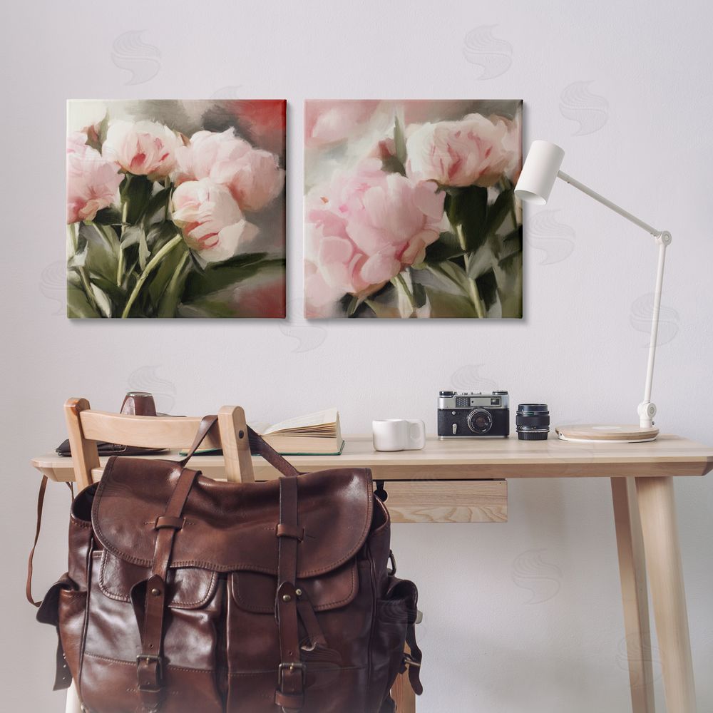 Dan Meneely Soft Pink Peony Arrangement Canvas Wall Art Print in Room