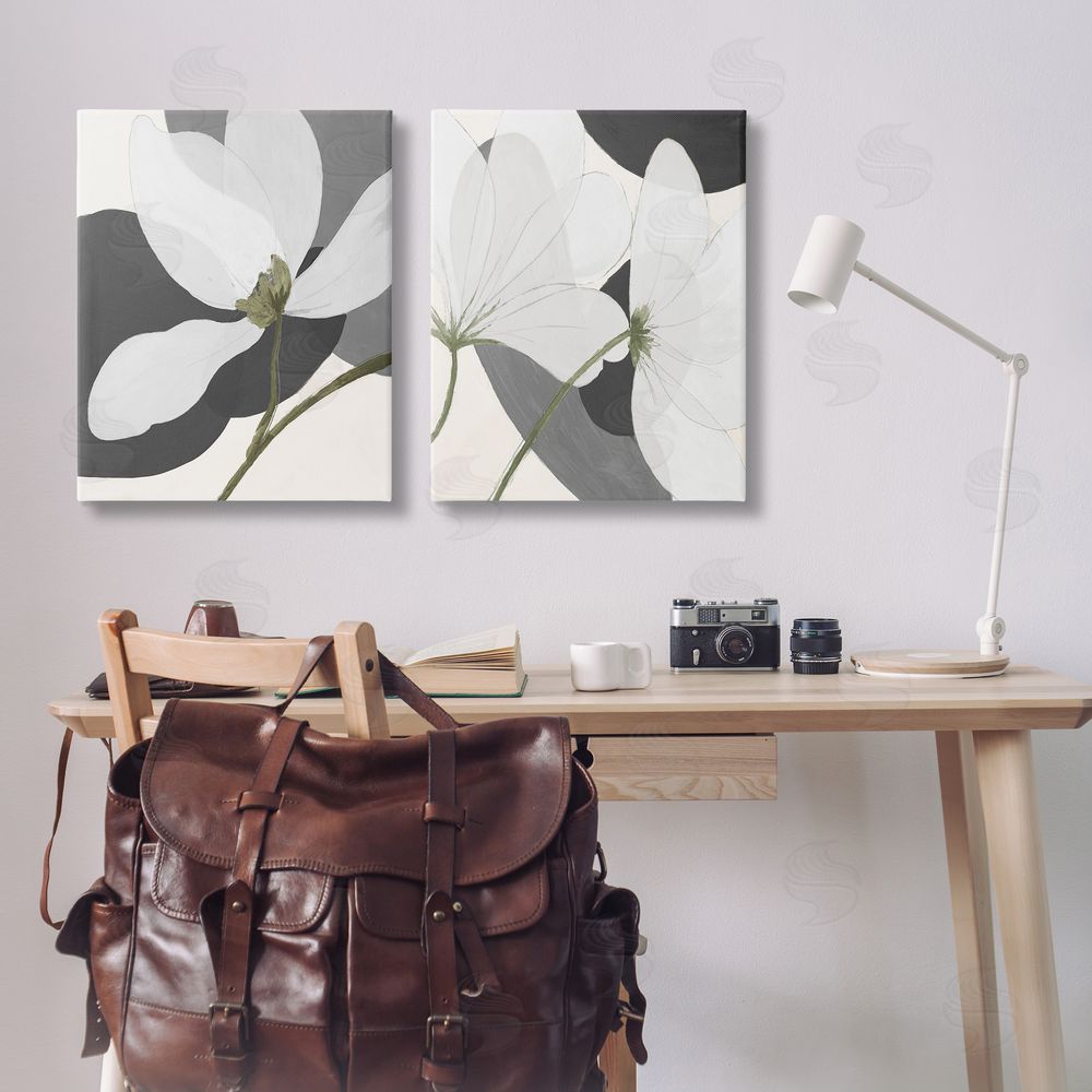 Patricia Pinto Large White Petal Drawing Canvas Wall Art Print in Room