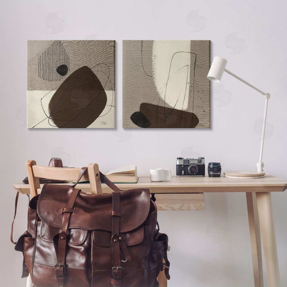Patricia Pinto Brown Hidden Lines  Canvas Wall Art Print in Room