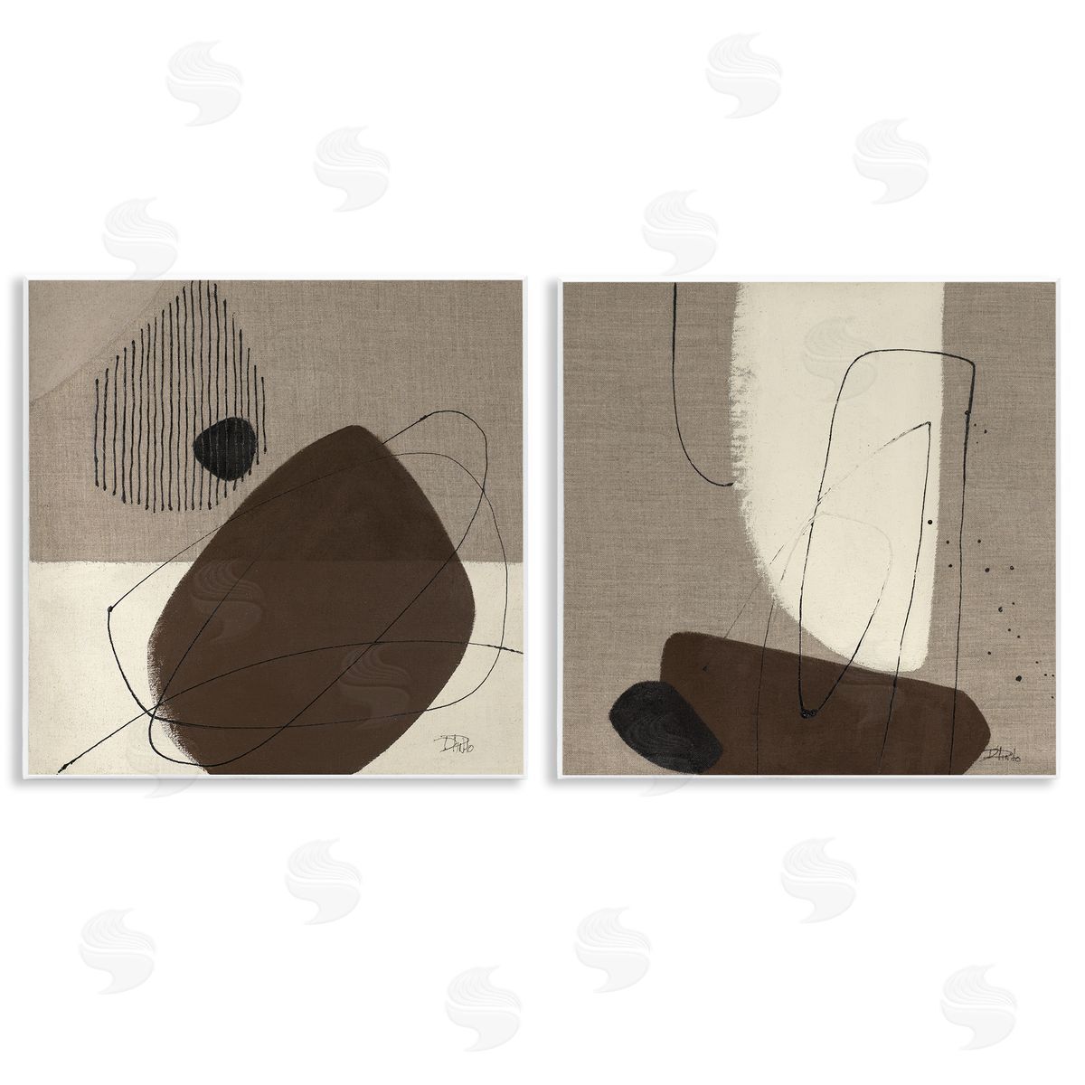 Patricia Pinto Brown Hidden Lines  Wooden Wall Plaque Art Print