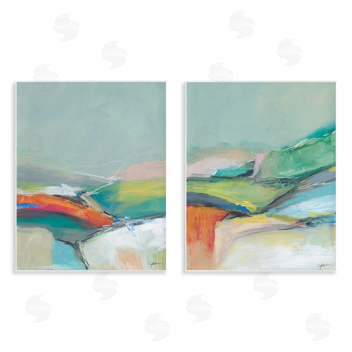 Jan Weiss Impressionist Pastel Landscape  Wooden Wall Plaque Art Print