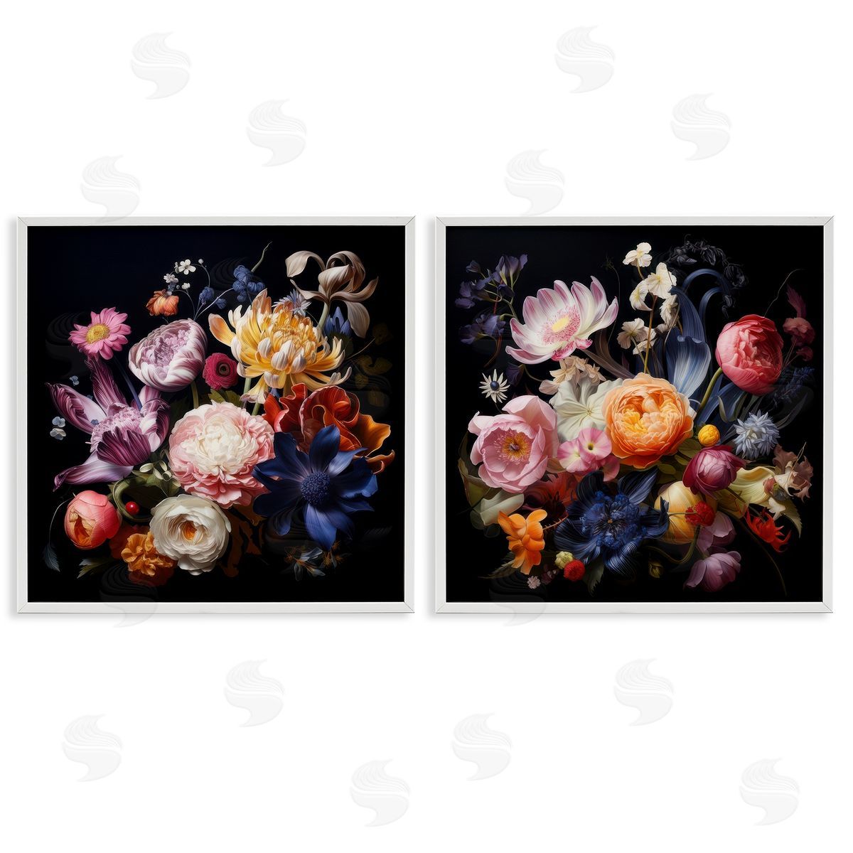 Lazar Studio Exquisite Floral Arrangement  White Framed Giclee Wall Art Print