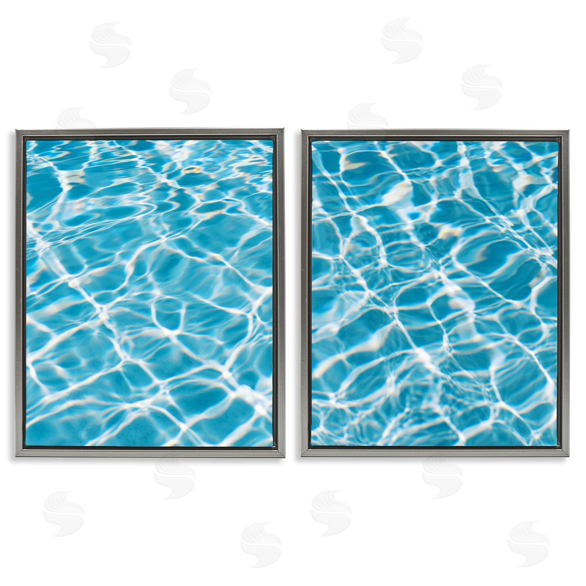 Justine Milton Welcoming Pool Water  Gray Floating Frame Canvas Wall Art Print