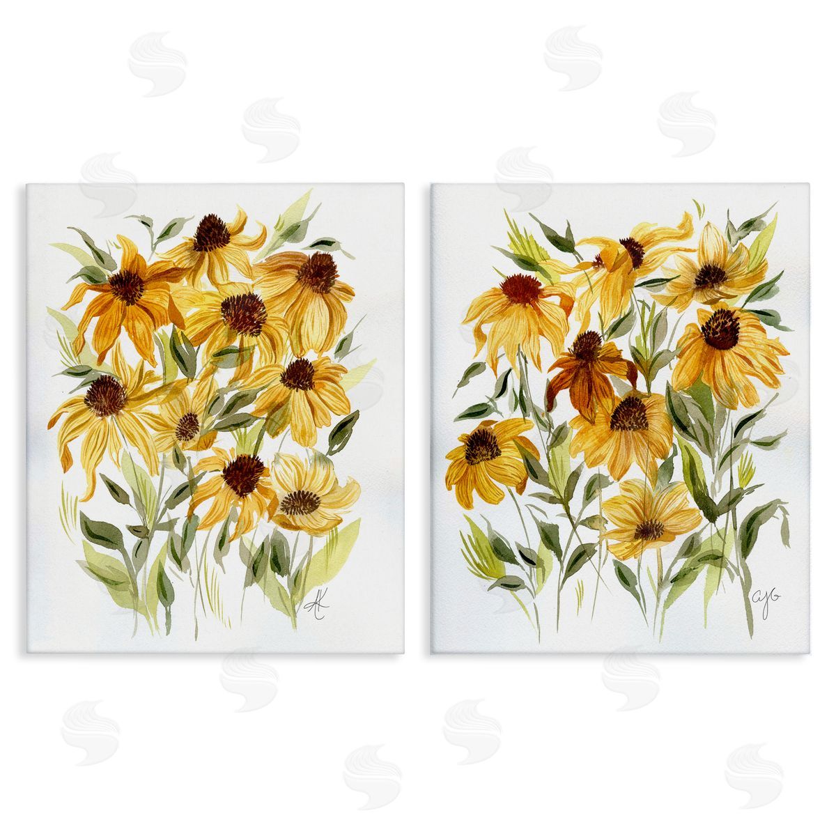 Yellow Rudbeckia Flowers Canvas Wall Art, Home Decor by Alexandria Gilbert Kincaid