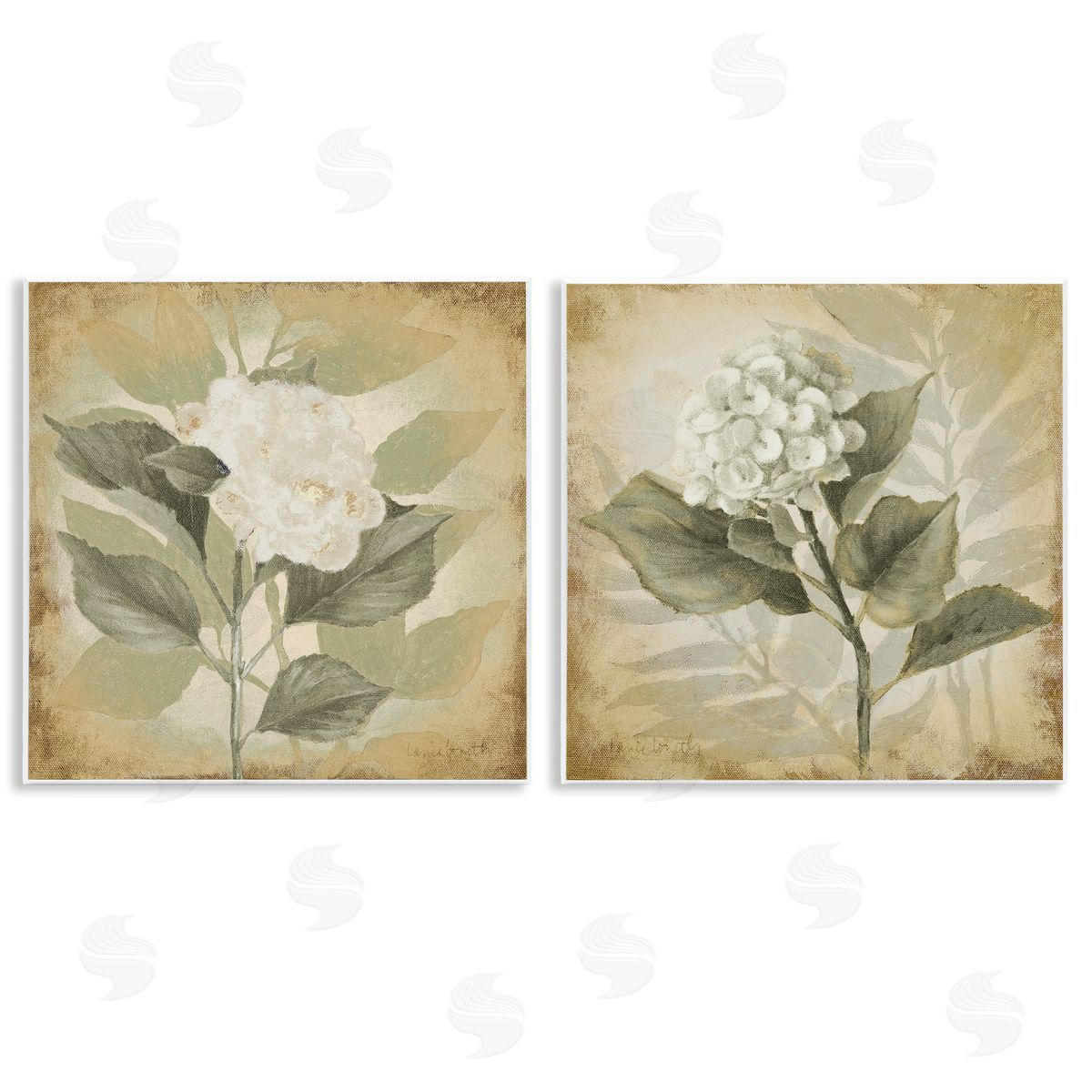 Lanie Loreth Aubergine White Hydrangeas Wooden Wall Plaque Art Print