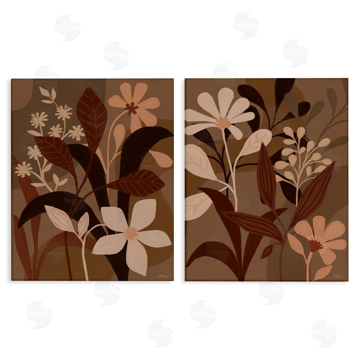 Cat Thurman Designs Modern Boho Flower Bundle Canvas Wall Art Print