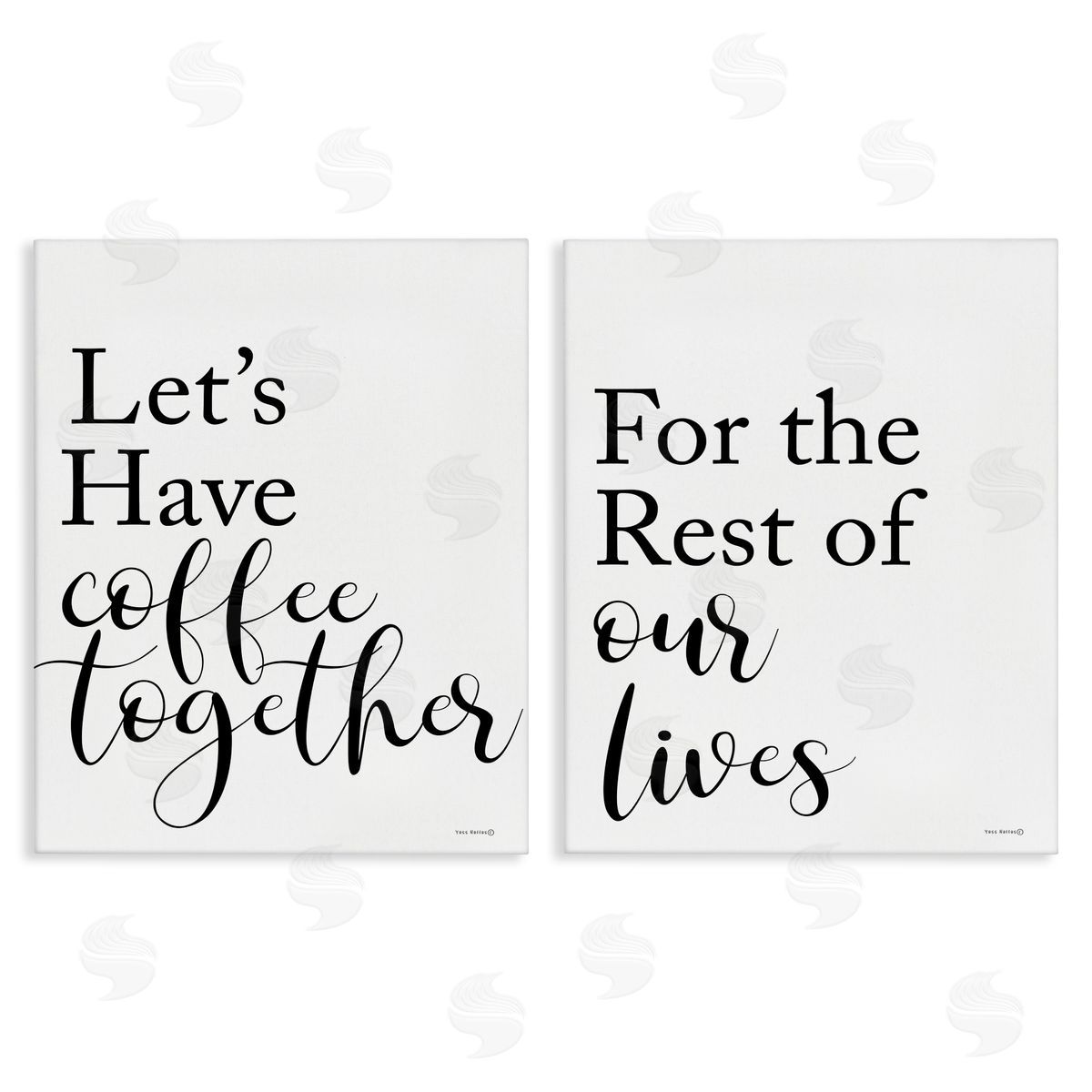 Yass Naffas Designs Romantic Coffee Together Canvas Wall Art Print