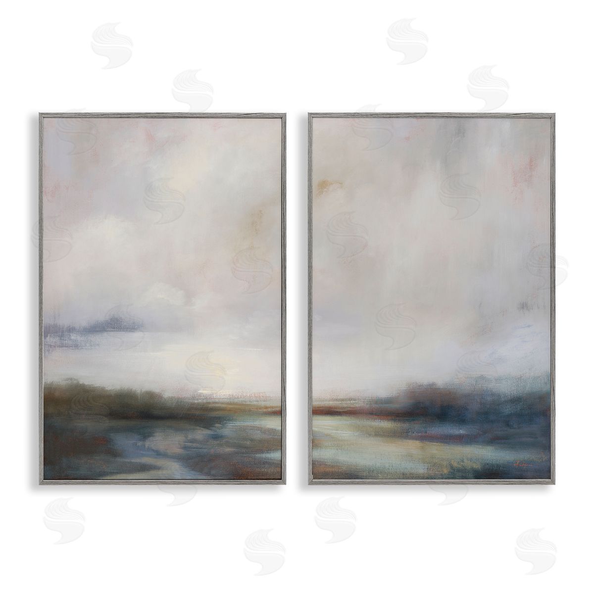 Simon Addyman Moody Clouds Landscape Gray Framed Giclee Wall Art Print